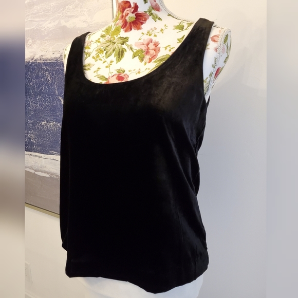 Vince Black Velvet Tank Top Small Sheer Underlay - Picture 5 of 10